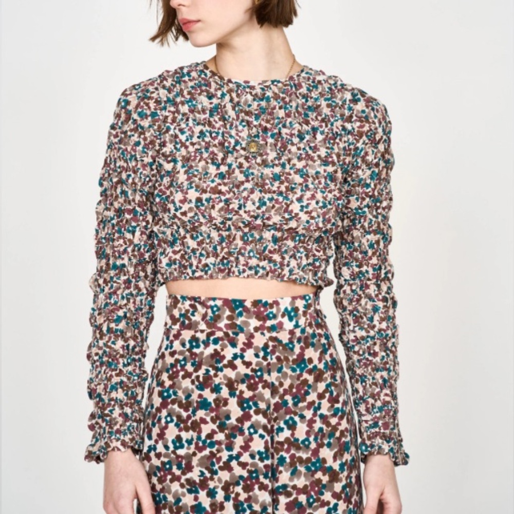 Elegant Multicolor Floral Crop Top